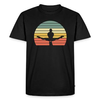 Gymnastics Floor Gymnastics Retro Stripes Vintage - Men's Premium Organic T-Shirt - black - Front - Nico (187cm)
