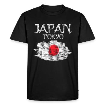 Drapeau du Japon - T-shirt Premium bio Homme - noir - Devant - Nico (187cm)