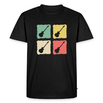 Guitariste guitare rétro vintage musiques - T-shirt Premium bio Homme - noir - Devant - Nico (187cm)