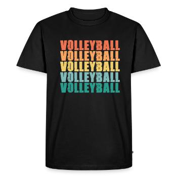 Rétro Volleyballball volley-ball set volley-ball équipe - T-shirt Premium bio Homme - noir - Devant - Nico (187cm)