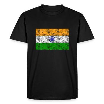 Inde drapeau vintage - T-shirt Premium bio Homme - noir - Devant - Nico (187cm)