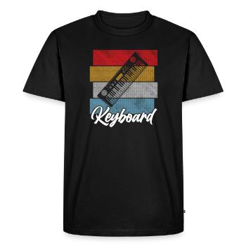 Clavier vintage - Keyboarders Retro Cadeau - T-shirt Premium bio Homme - noir - Devant - Nico (187cm)