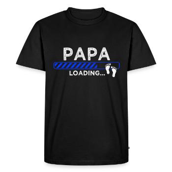 Papa loading - T-shirt Premium bio Homme - noir - Devant - Nico (187cm)