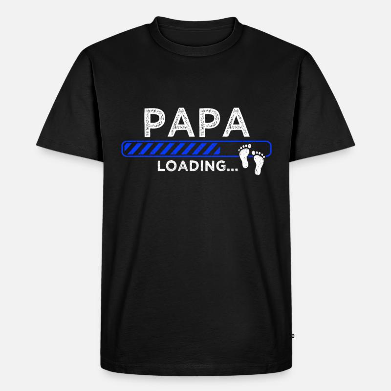 Papa loading - Männer Premium Bio T-Shirt - Schwarz