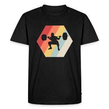 Gym Squad Pompes Musculation musculation - T-shirt Premium bio Homme - noir - Devant - Nico (187cm)