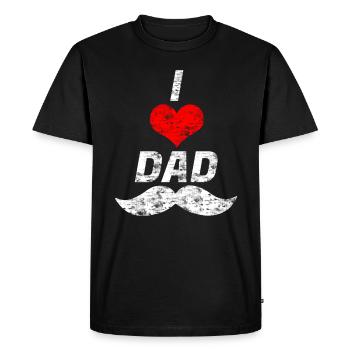 I love Dad - Men's Premium Organic T-Shirt - black - Front - Nico (187cm)