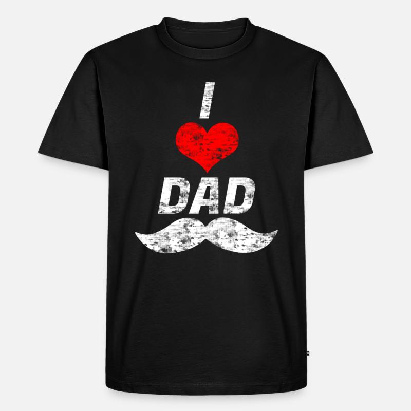 I love Dad - Männer Premium Bio T-Shirt - Schwarz