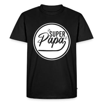 superpapa - T-shirt Premium bio Homme - noir - Devant - Nico (187cm)