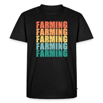 Cool Vintage Farmer Retro Farm Life Farming Colorful - Men's Premium Organic T-Shirt - black - Front - Nico (187cm)