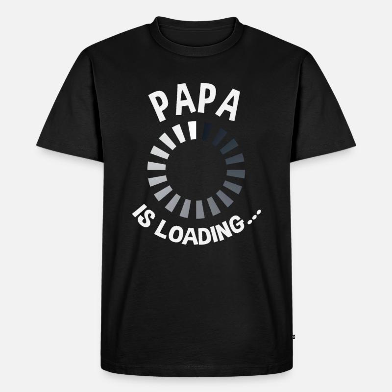 Papa Loading - Männer Premium Bio T-Shirt - Schwarz