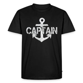 Capitaine - T-shirt Premium bio Homme - noir - Devant - Nico (187cm)