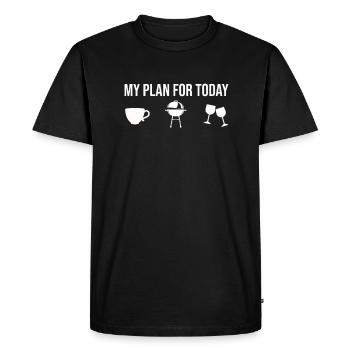 Plan pour aujourd’hui - Forfait barbecue café vin - T-shirt Premium bio Homme - noir - Devant - Nico (187cm)