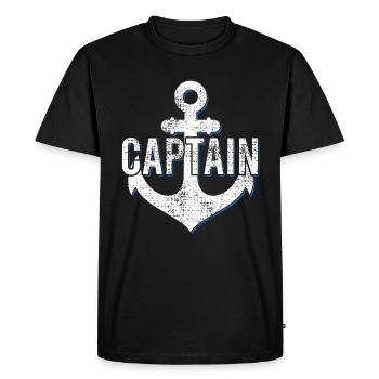 Capitaine - T-shirt Premium bio Homme - noir - Devant - Nico (187cm)