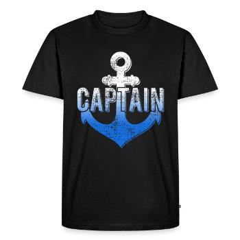 Capitaine - T-shirt Premium bio Homme - noir - Devant - Nico (187cm)