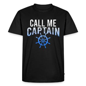 Capitaine - T-shirt Premium bio Homme - noir - Devant - Nico (187cm)