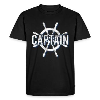 Capitaine - T-shirt Premium bio Homme - noir - Devant - Nico (187cm)