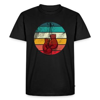 Boxe Boxe Retro Gants de boxe - T-shirt Premium bio Homme - noir - Devant - Nico (187cm)