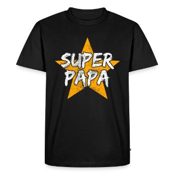 super papa - T-shirt Premium bio Homme - noir - Devant - Nico (187cm)