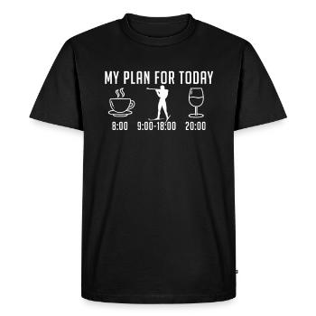 Funny coffee biathlon biathlonist wine - Men's Premium Organic T-Shirt - black - Front - Nico (187cm)