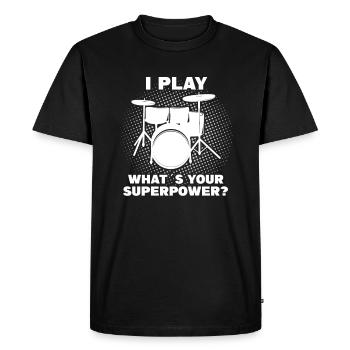 Drummer Drummer Drummer Drumming Saying - Men's Premium Organic T-Shirt - black - Front - Nico (187cm)