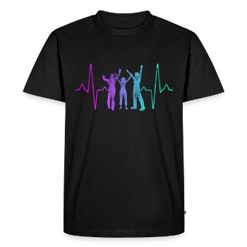 Party Dancing Heartbeat - Men's Premium Organic T-Shirt - black - Front - Nico (187cm)