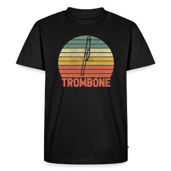 Trombone Trombones Trombonist Wind Instrument Gift - Men's Premium Organic T-Shirt - black - Front - Nico (187cm)