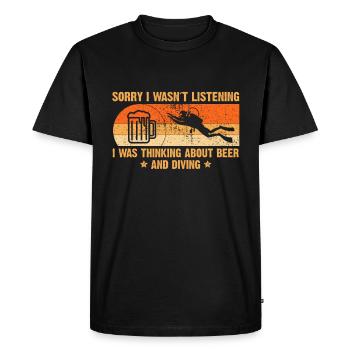 Plongée de bière sort papa plongeur cadeau homme - T-shirt Premium bio Homme - noir - Devant - Nico (187cm)