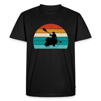 Whitewater Kayak Kayaking Retro Style Vintage Coloré - T-shirt Premium bio Homme - noir - Devant - Nico (187cm)