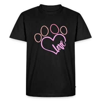 Le cœur de la patte - T-shirt Premium bio Homme - noir - Devant - Nico (187cm)