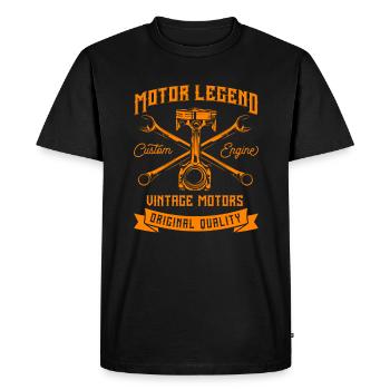 Légende de la visseuse garage atelier piston voiture - T-shirt Premium bio Homme - noir - Devant - Nico (187cm)