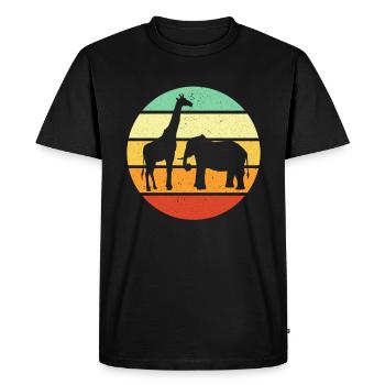 Zoo visiteur animaux cadeau zoo girafe - T-shirt Premium bio Homme - noir - Devant - Nico (187cm)