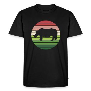 Rhinocéros animal Afrique Pachydermes Faune africaine - T-shirt Premium bio Homme - noir - Devant - Nico (187cm)