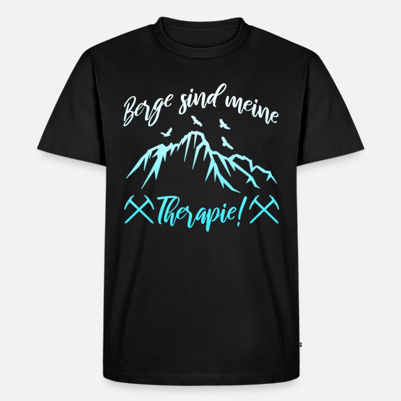 Berge Wandern Spruch - Männer Premium Bio T-Shirt - Schwarz