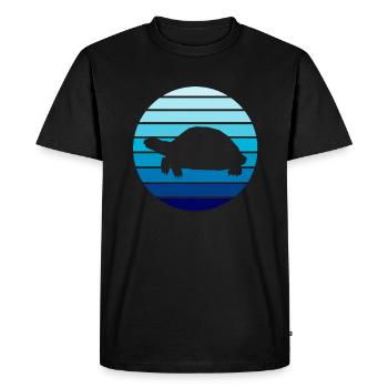 Turtle Retro Turtles Vintage - Men's Premium Organic T-Shirt - black - Front - Nico (187cm)