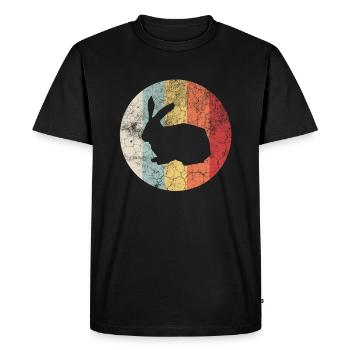 Vintage Rabbit Rabbit Retro Rodent Gift - Men's Premium Organic T-Shirt - black - Front - Nico (187cm)