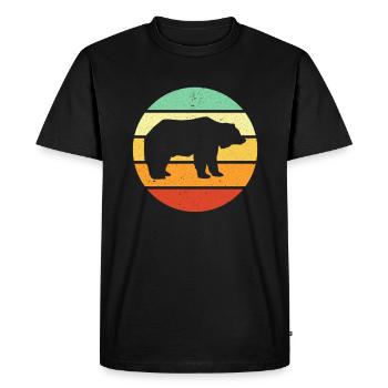 Bear Retro Vintage Polar Bear Grizzly Brown Bear - Men's Premium Organic T-Shirt - black - Front - Nico (187cm)