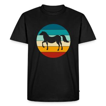 Chevaux Chevaux Chevaux Cheval Cheval Vintage Pony Cadeau - T-shirt Premium bio Homme - noir - Devant - Nico (187cm)