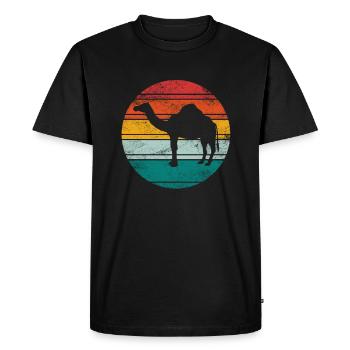 Vintage Kamel Dromedar Idée cadeau - T-shirt Premium bio Homme - noir - Devant - Nico (187cm)