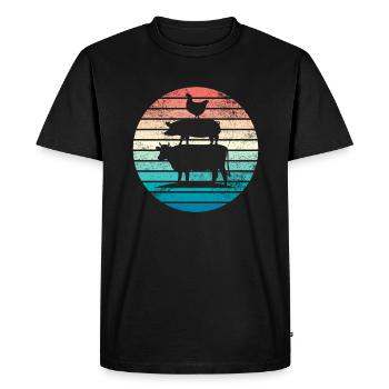 Cow Farm Farm Gift - Men's Premium Organic T-Shirt - black - Front - Nico (187cm)