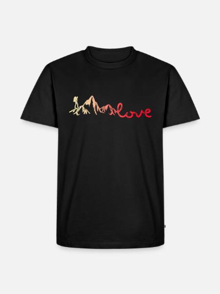 Mountains Hiking love - Men's Premium Organic T-Shirt - black