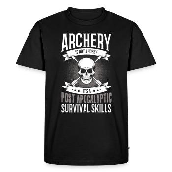 Arc-en-ciel Arc archer archery - T-shirt Premium bio Homme - noir - Devant - Nico (187cm)