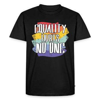 LGBT Pride Gay Equality Hurts No One - Men's Premium Organic T-Shirt - black - Front - Nico (187cm)