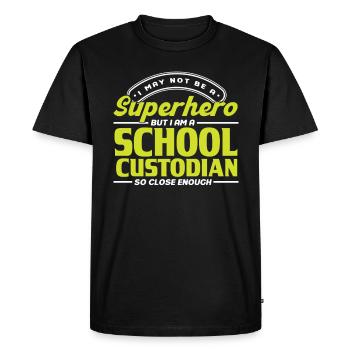 Gardien d’école drôle Gardien de cadeaux - T-shirt Premium bio Homme - noir - Devant - Nico (187cm)