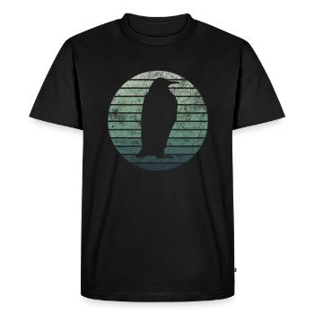 Penguin Penguins Retro Vintage Colorful Gift - Men's Premium Organic T-Shirt - black - Front - Nico (187cm)