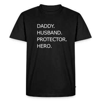 Dad Life - Husband - Daddy - Protector - Hero - Men's Premium Organic T-Shirt - black - Front - Nico (187cm)
