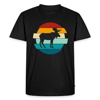Cadeau rétro Moose Vintage Moose - T-shirt Premium bio Homme - noir - Devant - Nico (187cm)