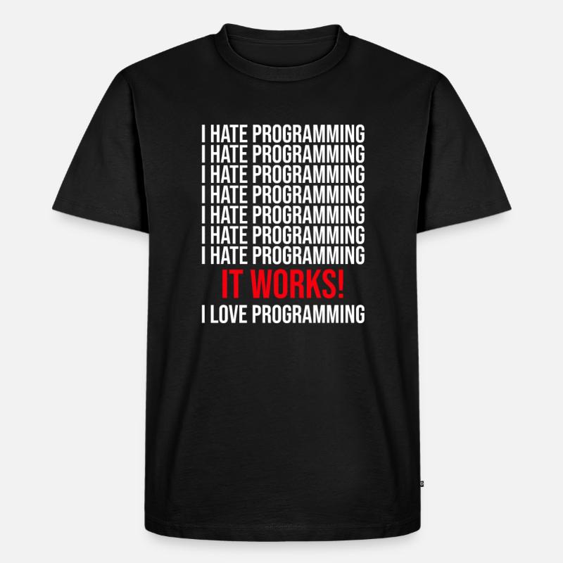 Programmierer Ich Hasse Programmieren - Männer Premium Bio T-Shirt - Schwarz