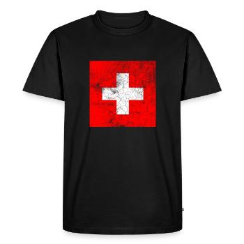 Drapeau Suisse Drapeau Suisse - T-shirt Premium bio Homme - noir - Devant - Nico (187cm)
