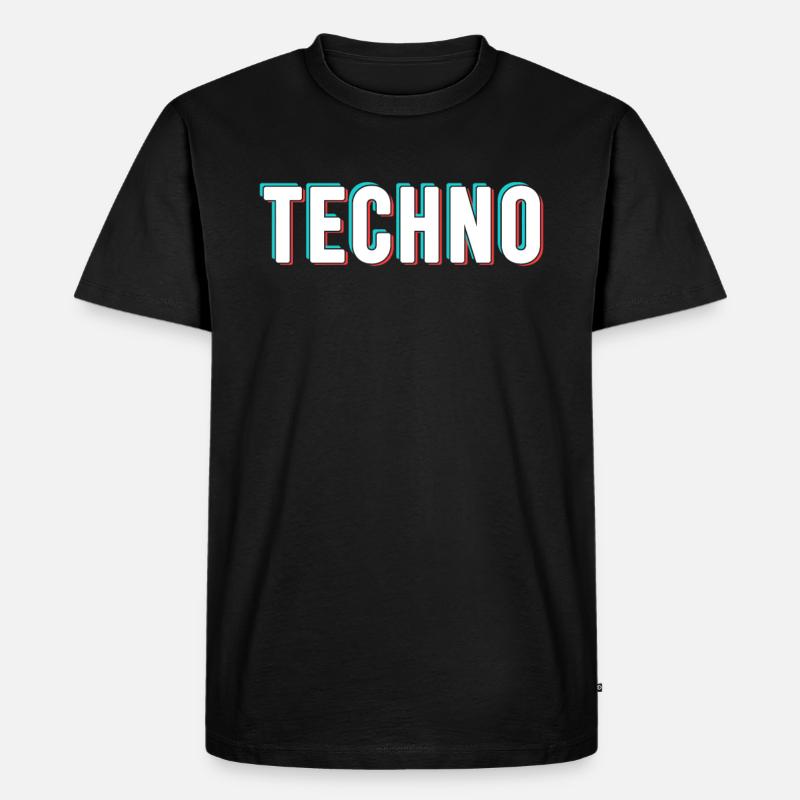 Techno - Männer Premium Bio T-Shirt - Schwarz