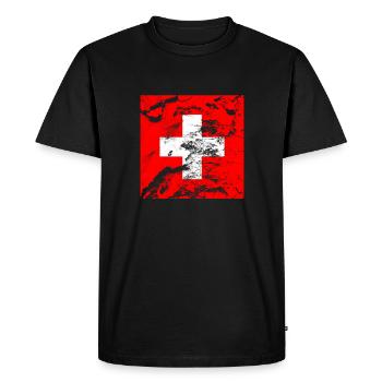 Suisse Drapeau suisse - T-shirt Premium bio Homme - noir - Devant - Nico (187cm)